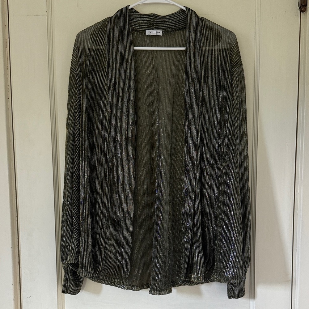 Eyeshadow Women’s Shiny Black Gold Silver Cardigan